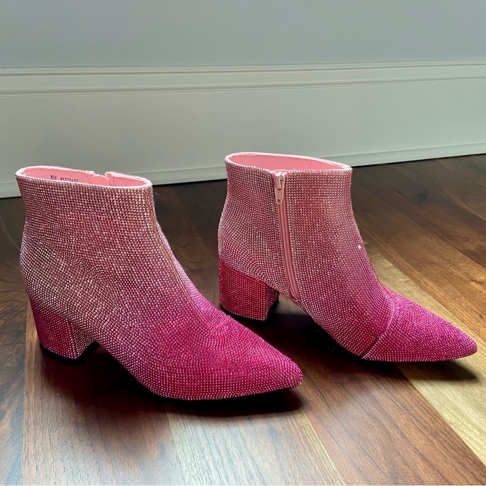 Sparkling Pink Ankle Booties